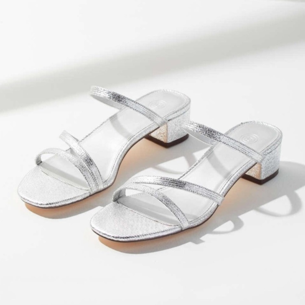 Urban outfitters silver Claudia heels